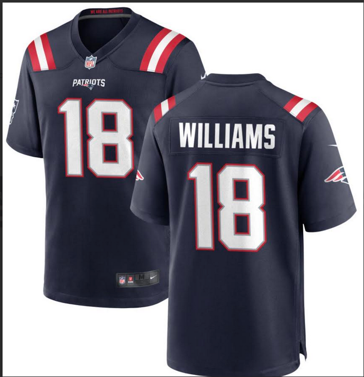 Youth  New England Patriots #18 Williams blue Nike NFL 2025 jersey
